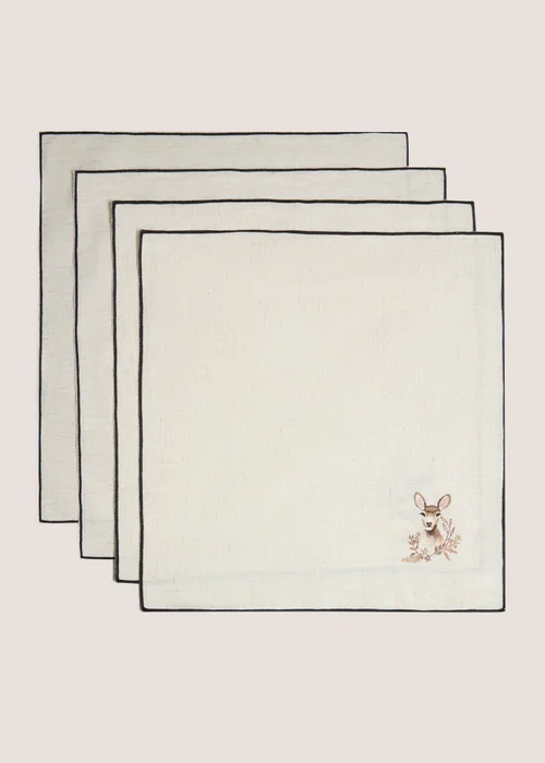4 Pack Stag Napkins Image 1