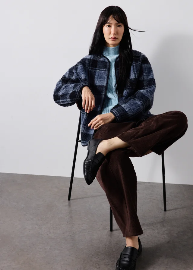 Blue Check Fleece Jacket