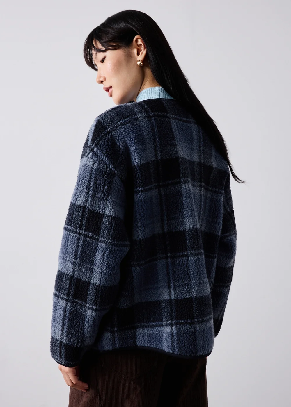 Blue Check Fleece Jacket - XS Image 1