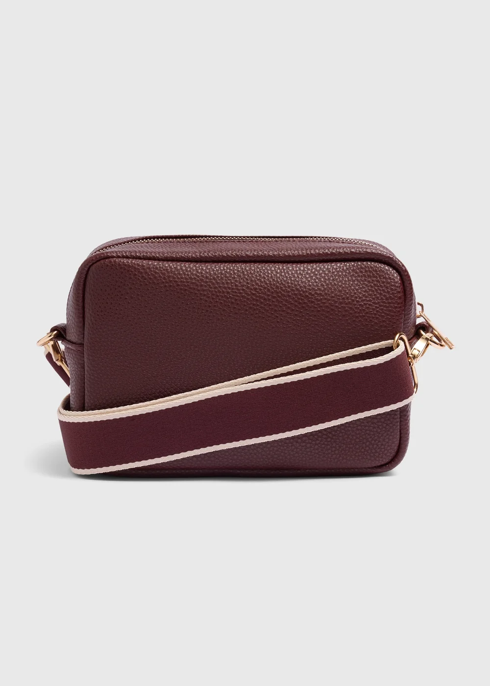 Burgundy Faux Leather Camera Bag - One Size Image 2