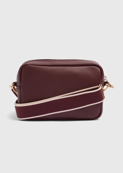 Burgundy Faux Leather Camera Bag - One Size Image 2