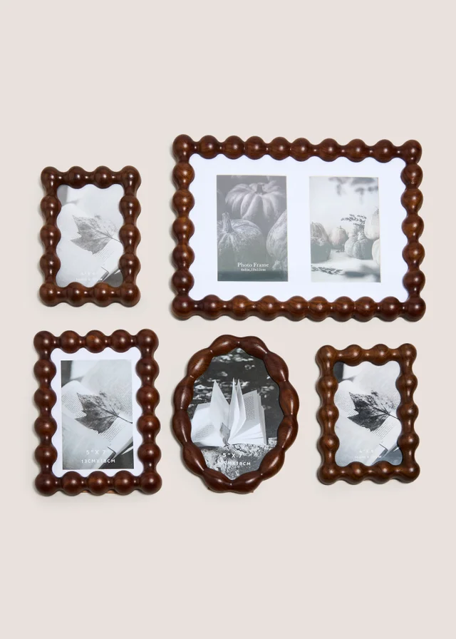 5 Pack Brown Bobble Gallery Photo Frames