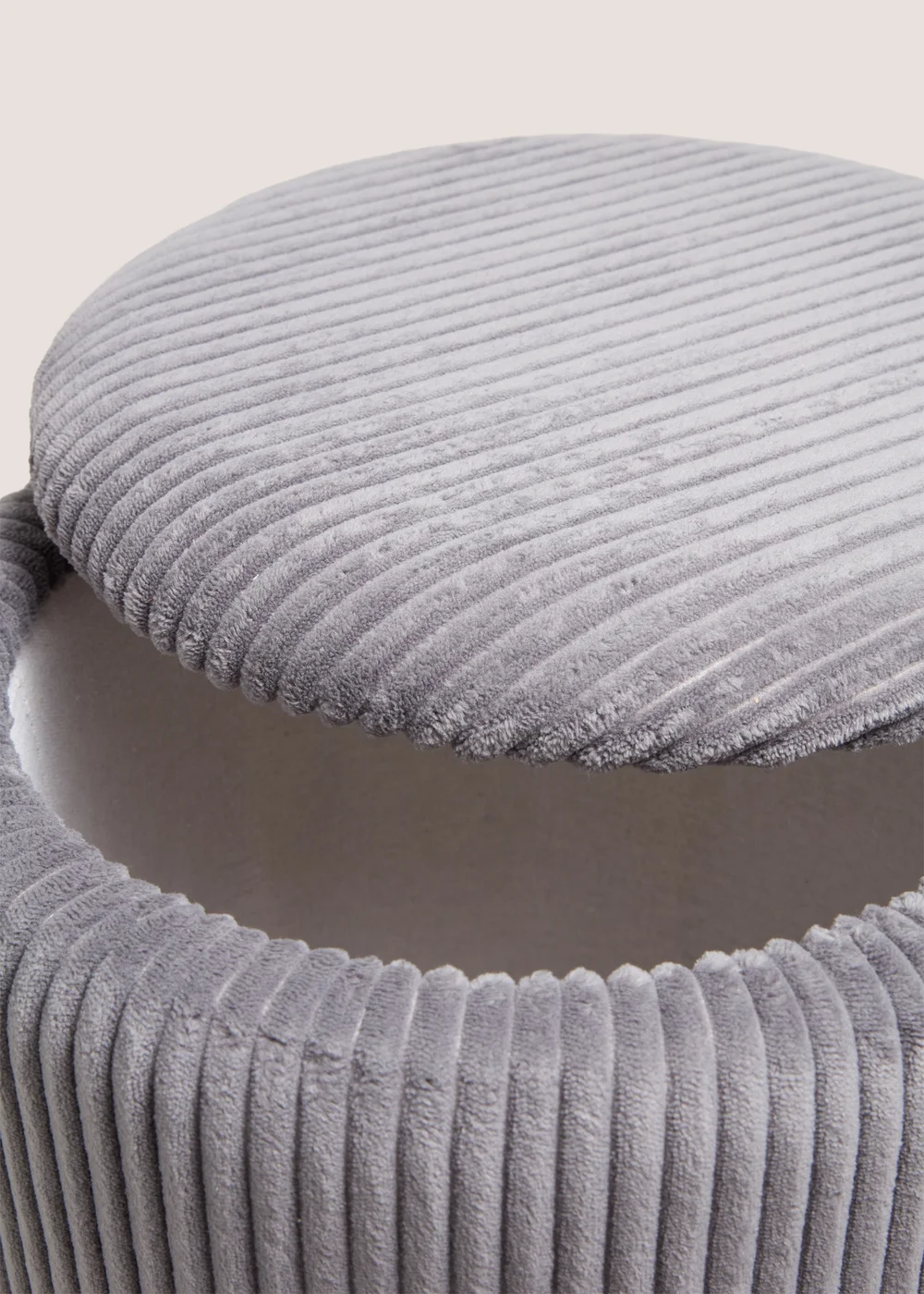 Grey Cord Storage Pouffe Image 2