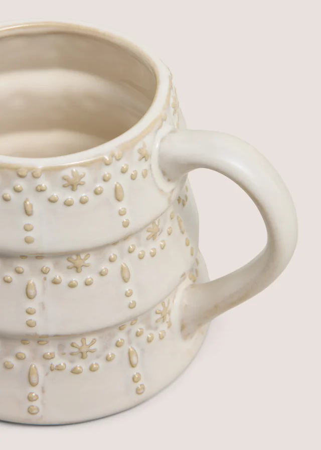 Cream Textured Christmas Tree Mug
