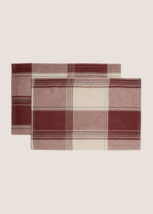 Rust Stripe & Checked Placemats Image 1