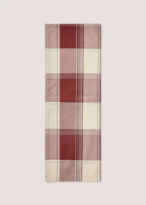 Red Check Table Runner Image 1