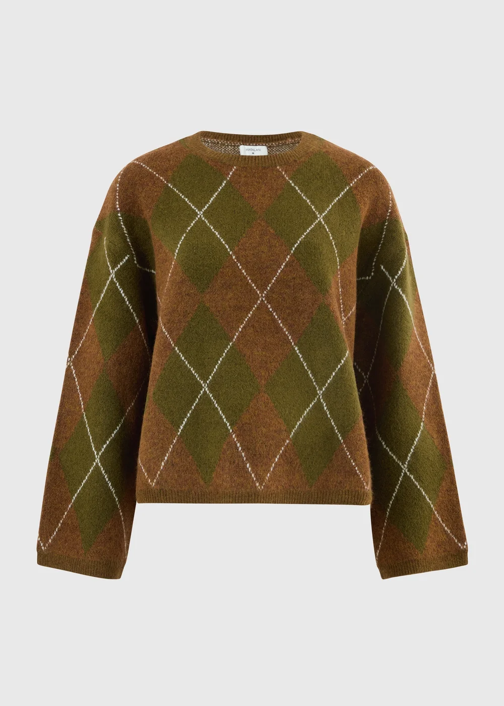 Khaki Argyle Jumper - XS Image 5
