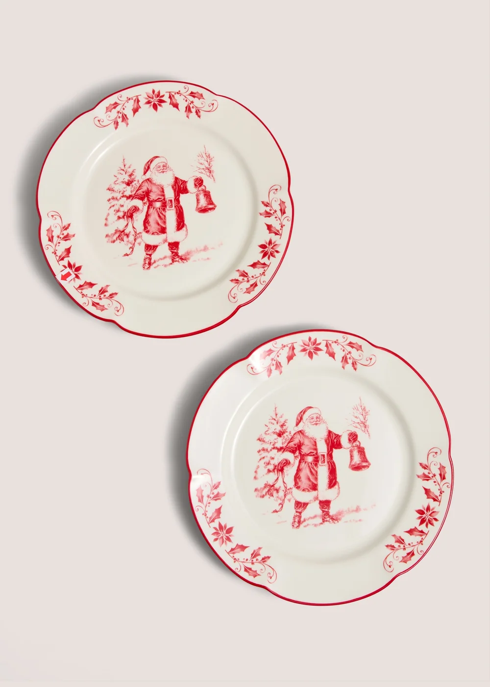 2 Pack Red Santa Side Plates Image 1