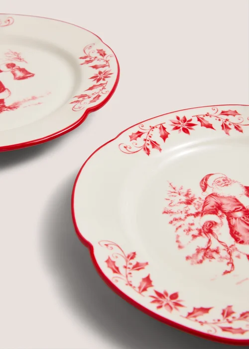 2 Pack Red Santa Side Plates Image 2