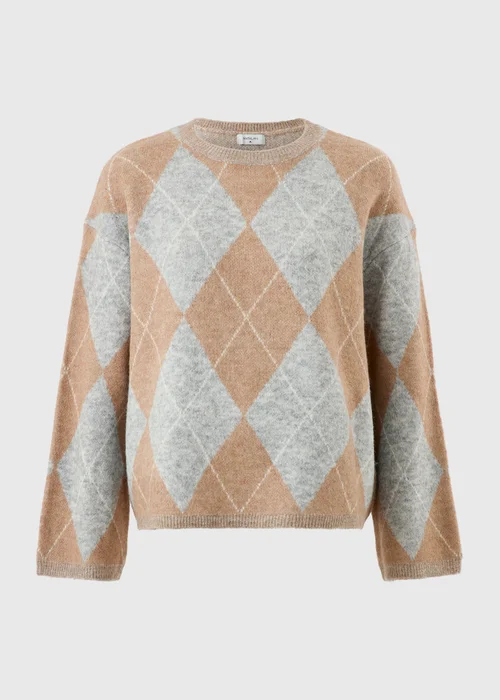 Camel Argyle Jumper - XS Image 5