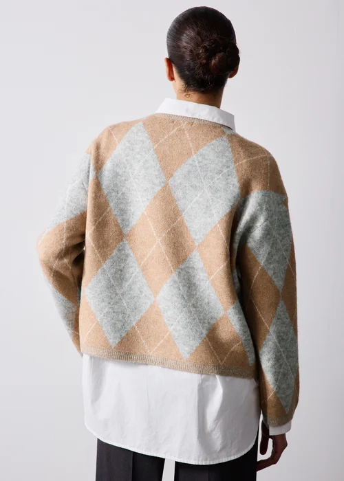 Camel Argyle Jumper - XS Image 2