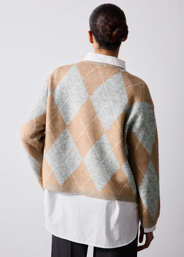Camel Argyle Jumper