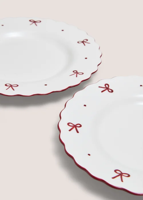 2 Pack Red Bow Side Plates Image 2