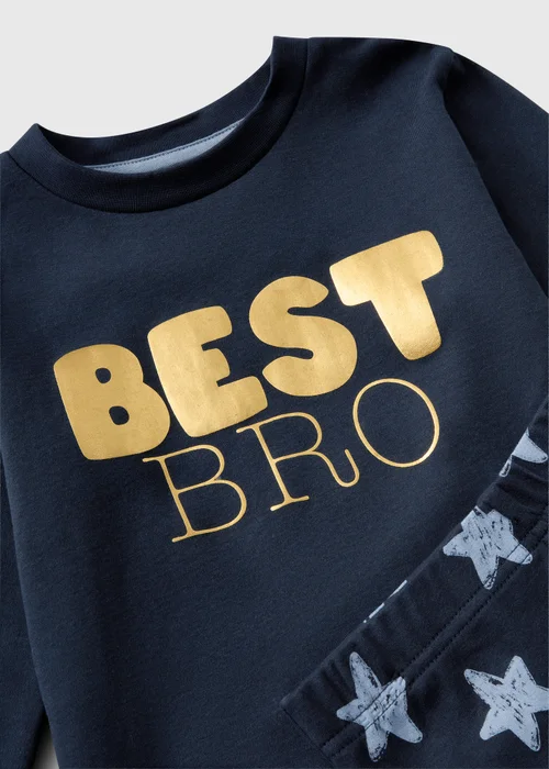Boys Navy Best Big Brother Pyjamas (1-7 yrs) - 1-1.5 Yrs Image 2