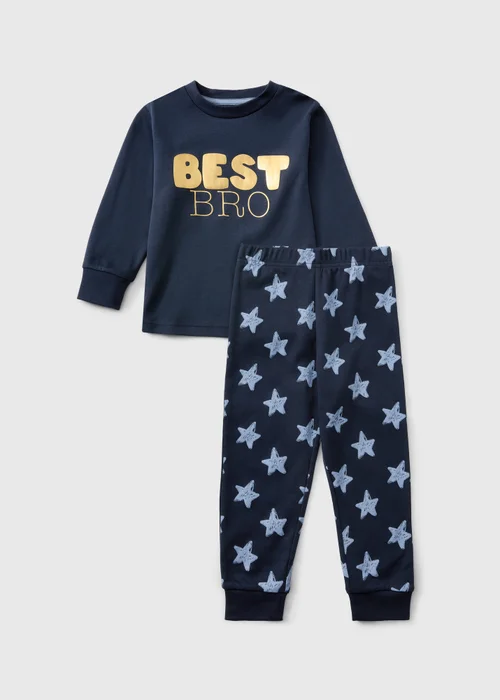 Boys Navy Best Big Brother Pyjamas (1-7 yrs) - 1-1.5 Yrs Image 1