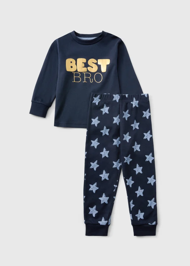 Boys Navy Best Brother Pyjamas (1-7 yrs)