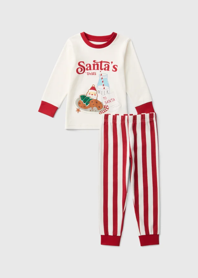 Kids Cream Santa's Treats Christmas Pyjamas (1-9yrs)