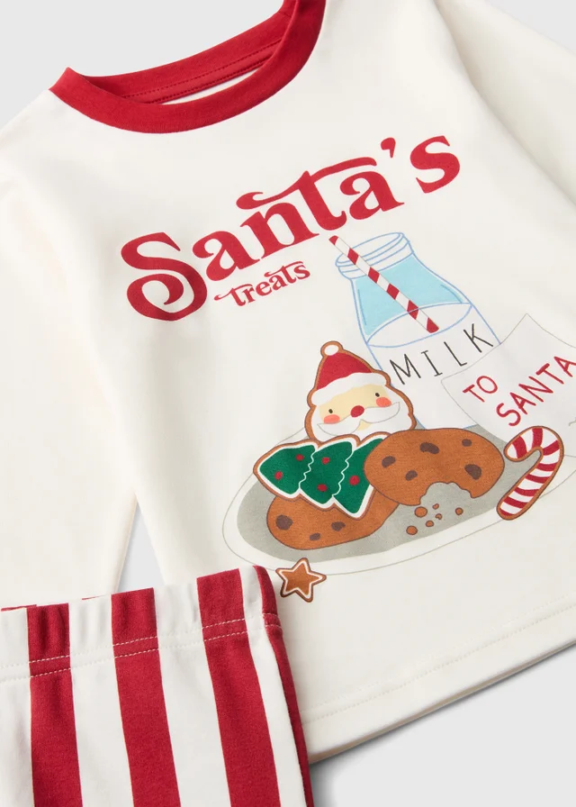 Kids Cream Santa's Treats Christmas Pyjamas (1-9yrs)