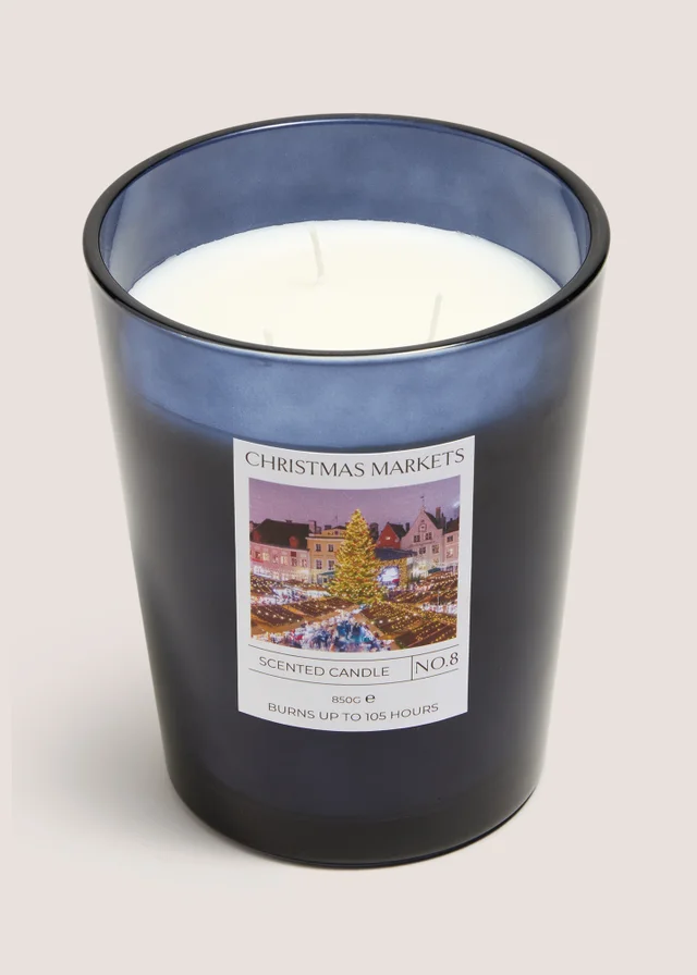Navy Christmas Markets Large Candle