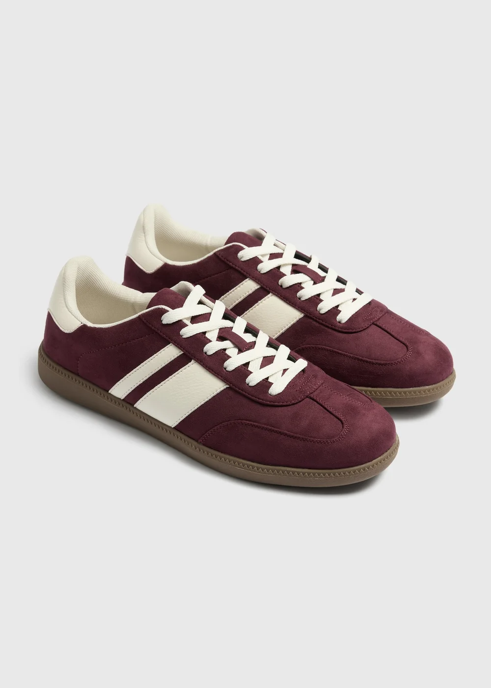Burgundy Retro Flat Trainers - 6 Image 1