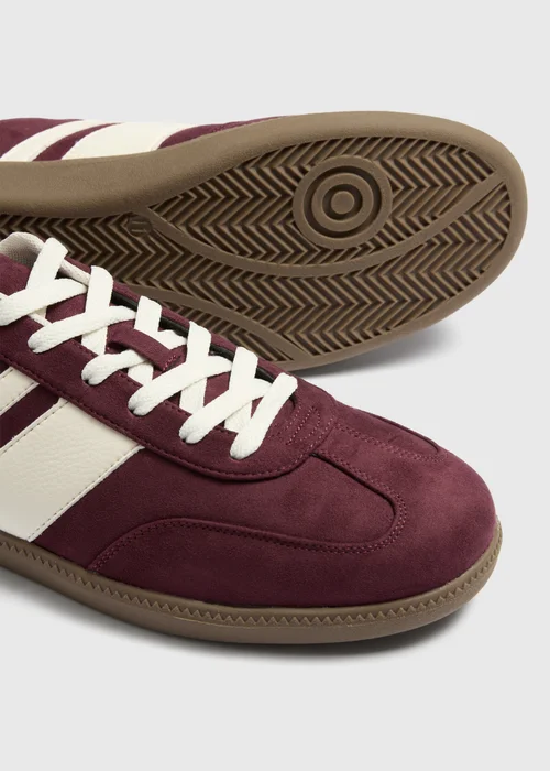 Burgundy Retro Flat Trainers - 6 Image 2
