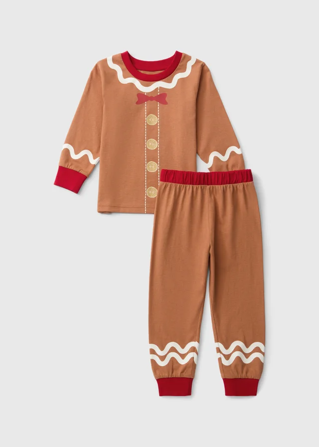 Boys Brown Gingerbread Pyjamas (1-7 yrs)