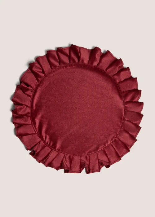 2 Pack Burgundy Ruffle Placemats Image 1