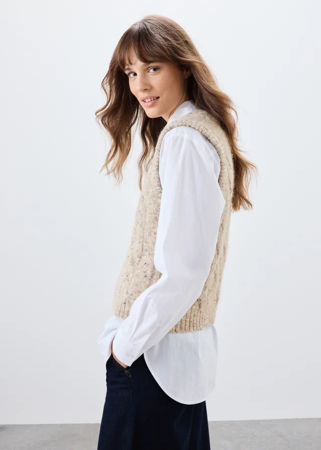 Camel Knitted Vest Top