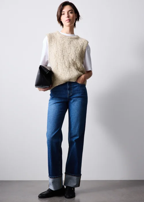 Camel Knitted Vest Top - M Image 3