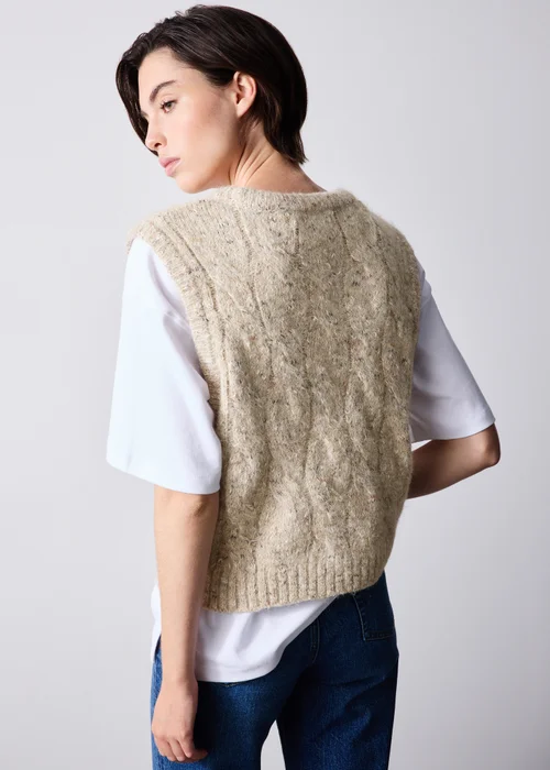 Camel Knitted Vest Top - M Image 4