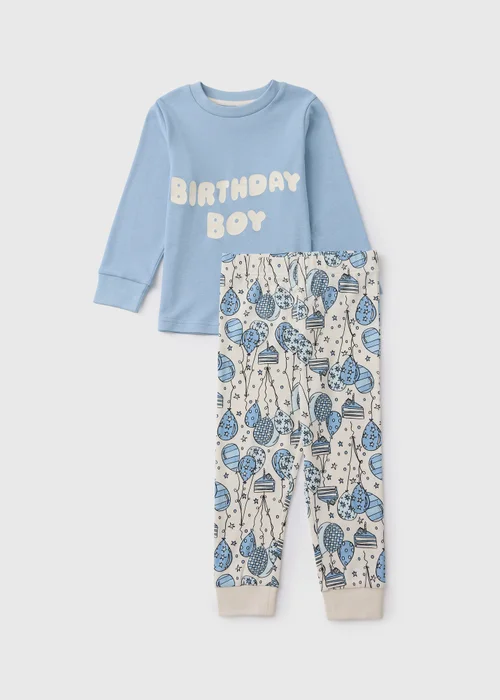 Boys’ Blue Birthday Pyjama Set (1-7yrs) - 1-1.5 Yrs Image 1