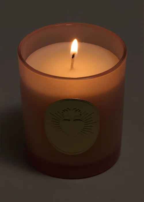 Small Pink Heart Candle Image 2