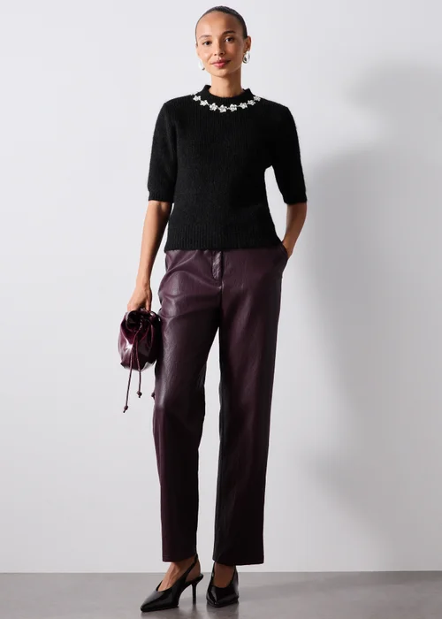 Black Embellished Fluffy Jumper - 8 Image 2
