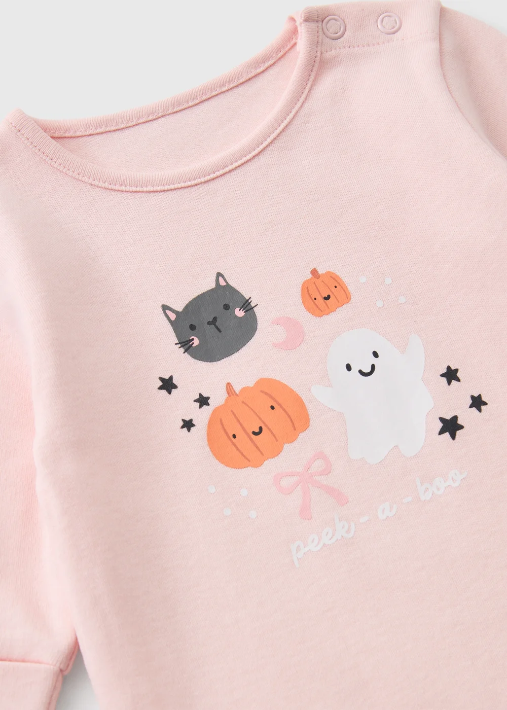 Baby Pink Halloween Peek A Boo Sleepsuit (0-18mths) - First Size Image 2