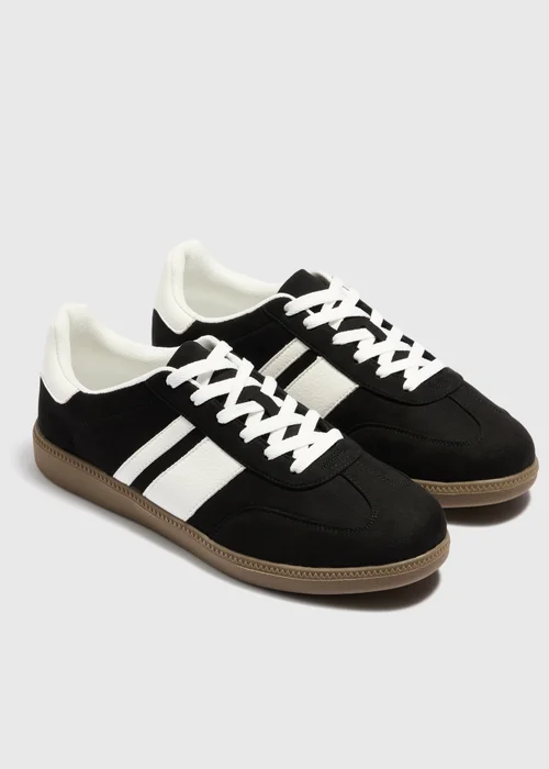Black Retro Flat Trainers - 9 Image 1