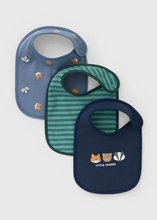 3 Pack Baby Animal Bibs - One Size Image 1
