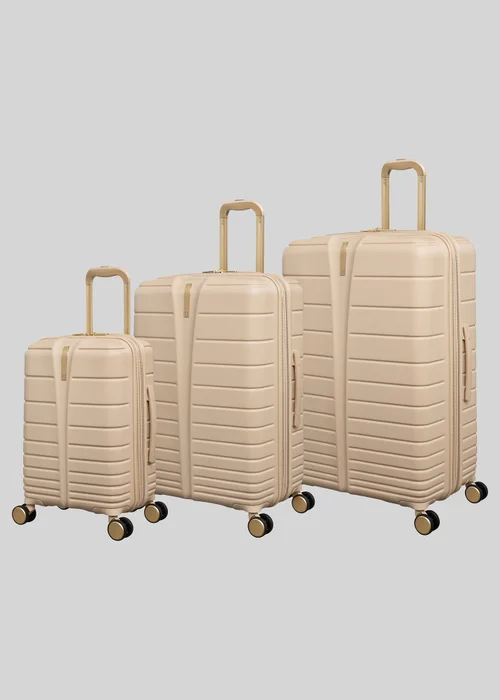 IT Luggage Sand Natural Hard Suitcase - Cabin Image 3