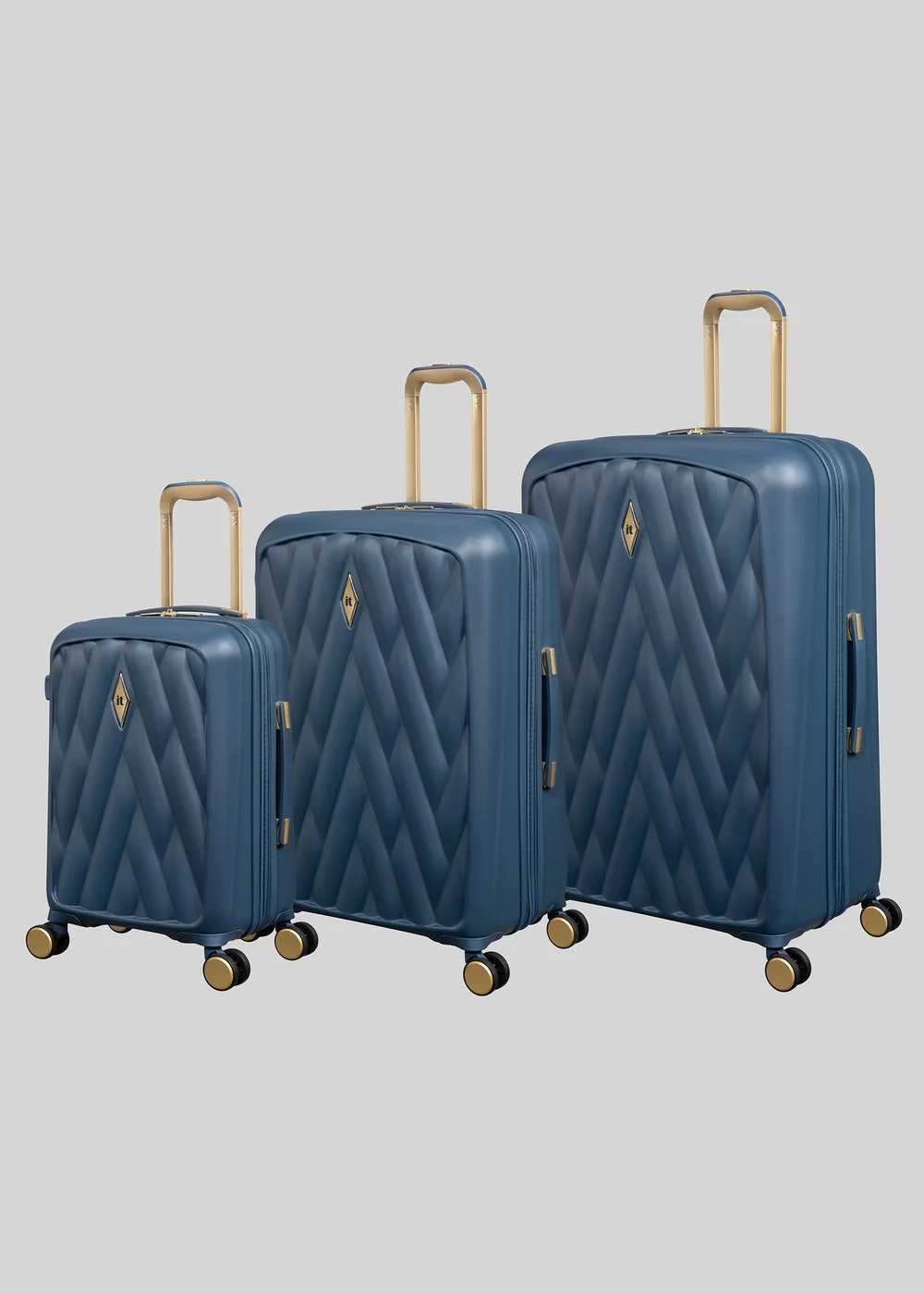 IT Luggage Blue Cossbeam Hard Suitcase - Cabin Image 4