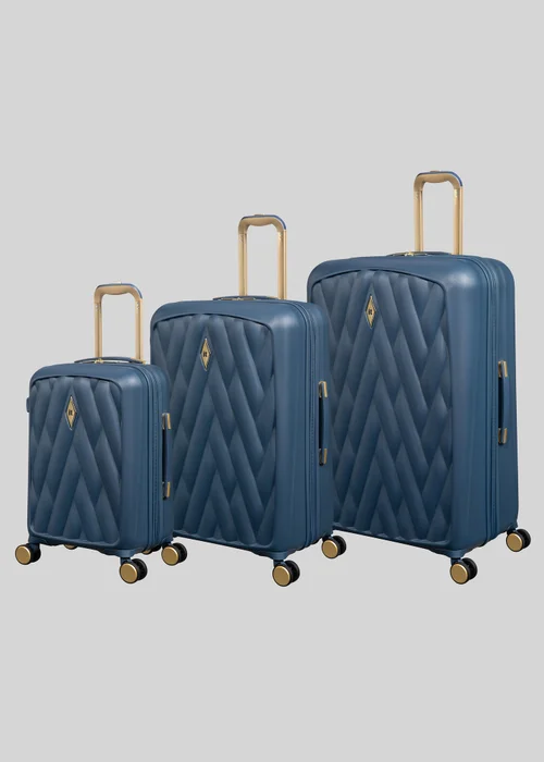 IT Luggage Blue Cossbeam Hard Suitcase - Cabin Image 4