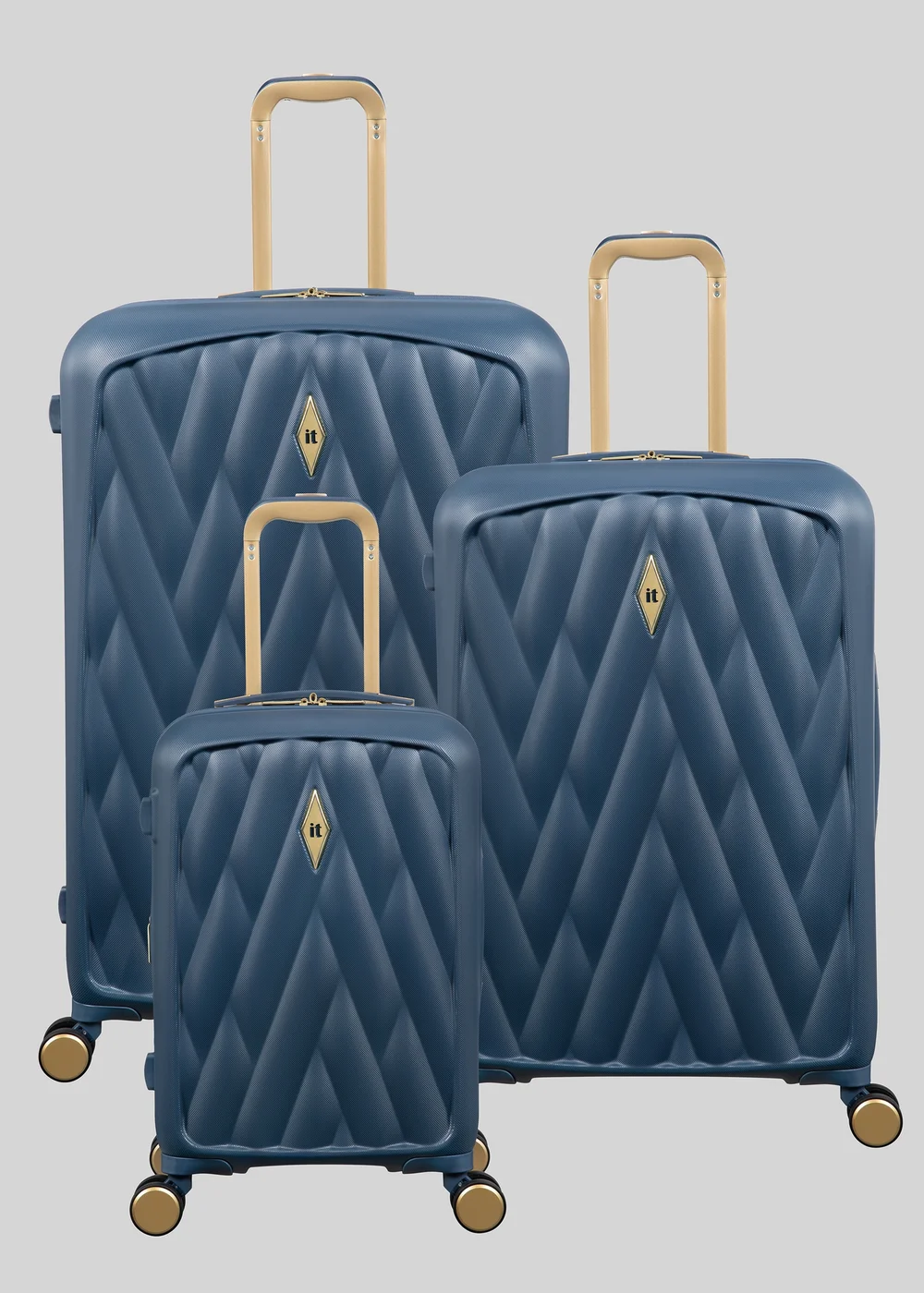 IT Luggage Blue Cossbeam Hard Suitcase - Cabin Image 6