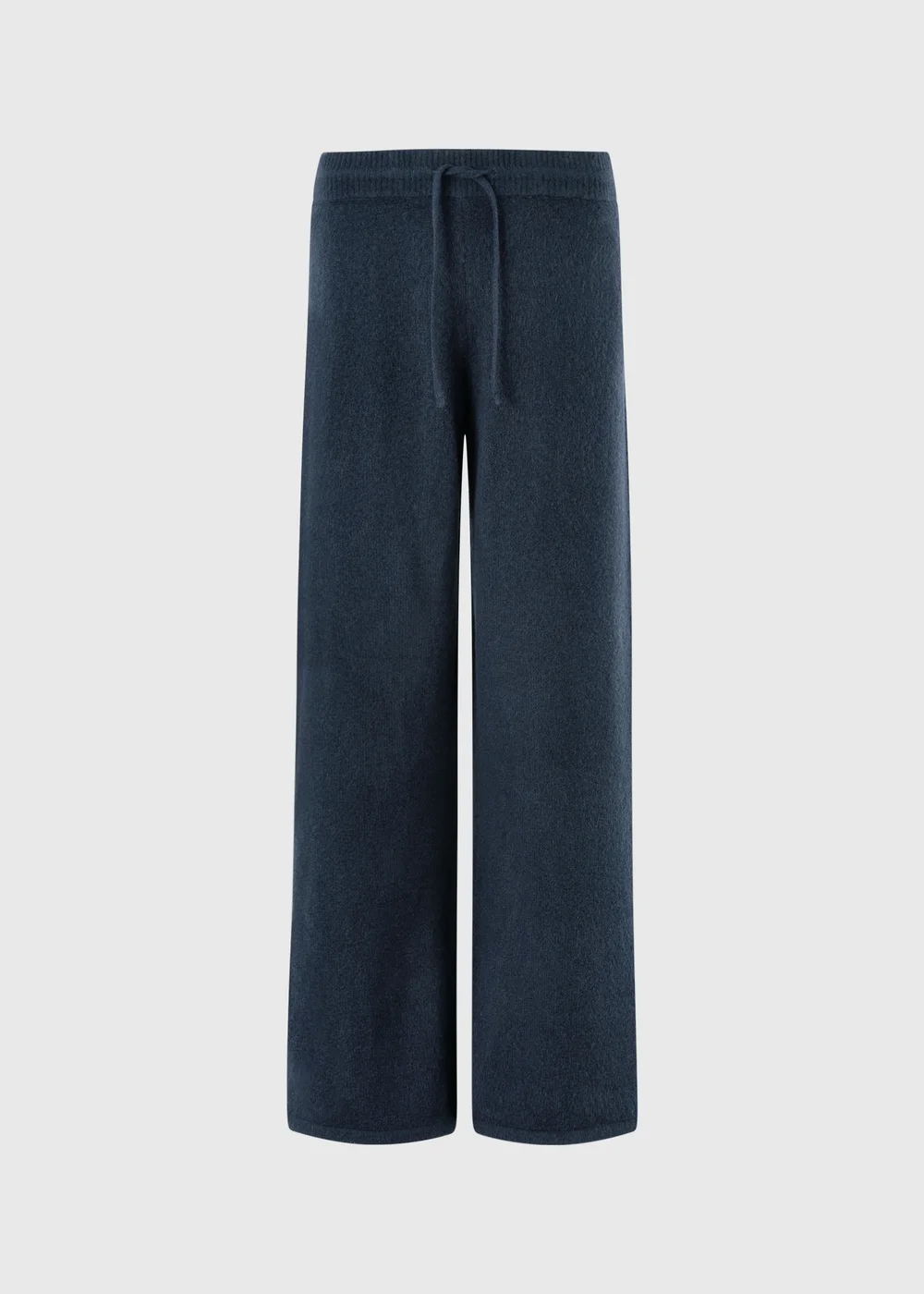 Navy Knitted Wide Leg Trousers - 8 Image 1