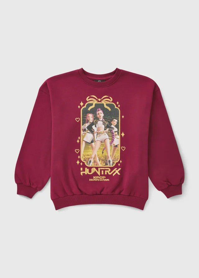 K-Pop Demon Hunters Girls Red Christmas Sweatshirt (5-13yrs)