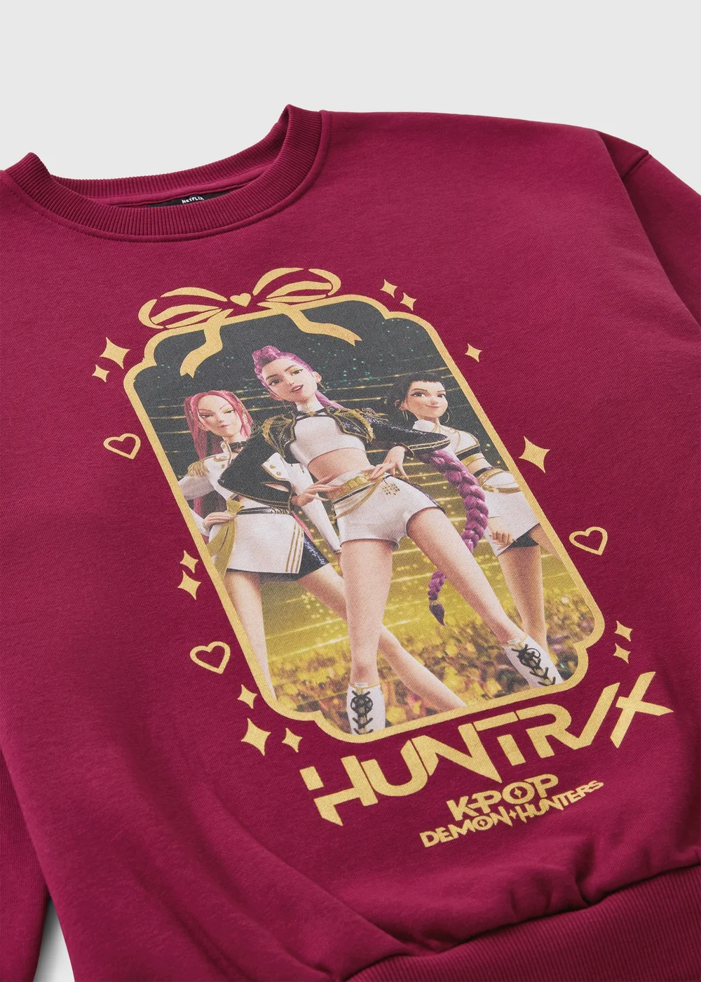 K-Pop Demon Hunters Girls Red Christmas Sweatshirt (5-13yrs) - 11 Yrs Image 2
