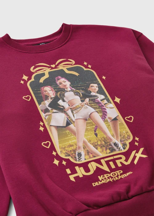 K-Pop Demon Hunters Girls Red Christmas Sweatshirt (5-13yrs) - 11 Yrs Image 2