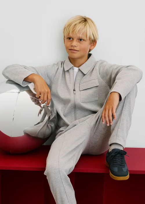 3 Pack Boys Grey Smart T-Shirt, Zip Jacket & Jersey Trousers Set (7-15yrs) - 7 Yrs Image 2