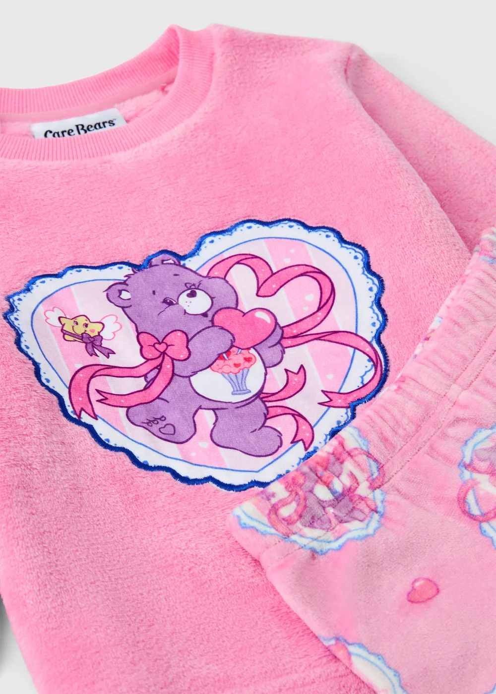 Girls Care Bears Pink Fleece Pyjamas (1-7 yrs) - 1-1.5 Yrs Image 2