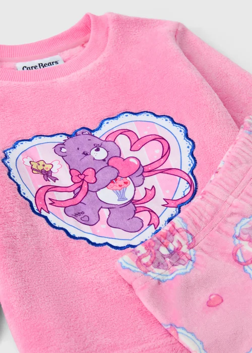 Girls Care Bears Pink Fleece Pyjamas (1-7 yrs) - 1-1.5 Yrs Image 2