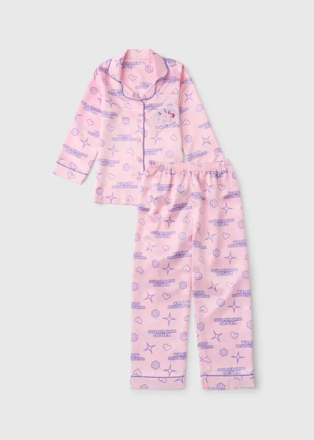 Girls Pink K-Pop Demon Hunters Satin Pyjamas (6-13 yrs)