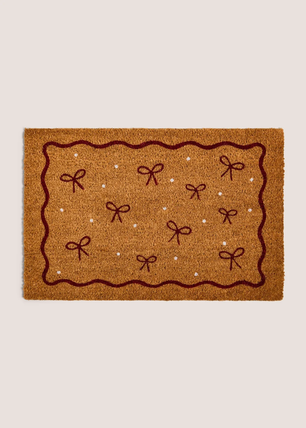 Burgundy Bow Door Mat Image 1