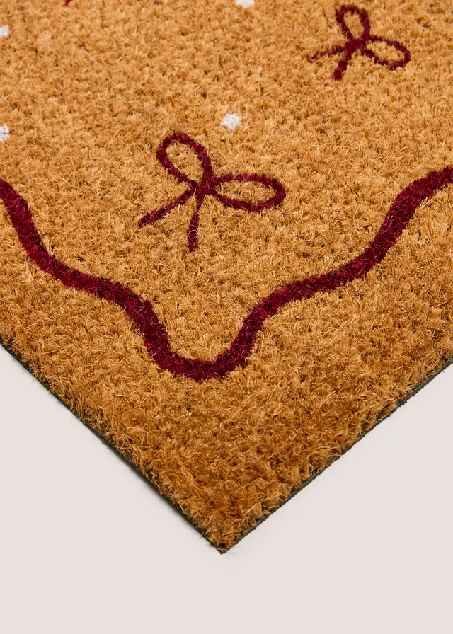 Burgundy Bow Door Mat